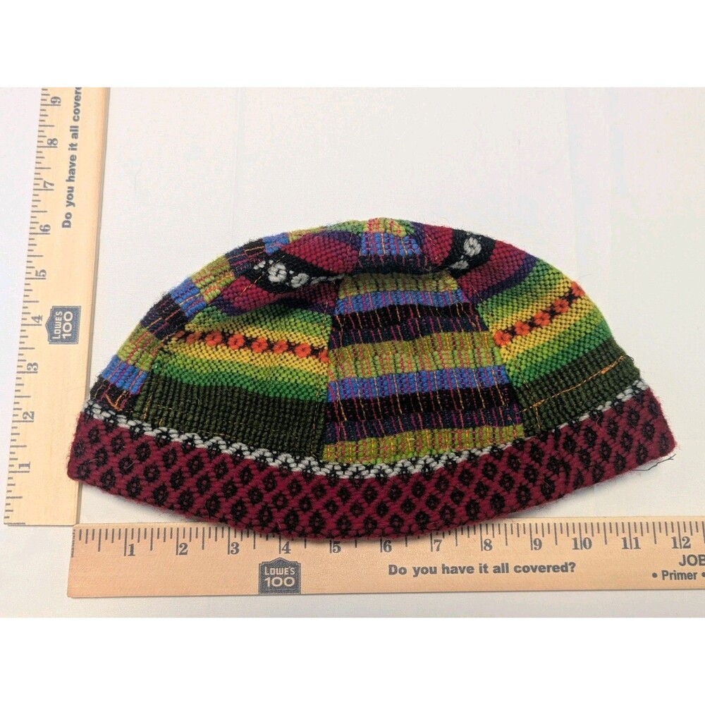 Woolen Knit Woven Beanie Multicolor Hippie Skater Hat - Picture 7 of 9